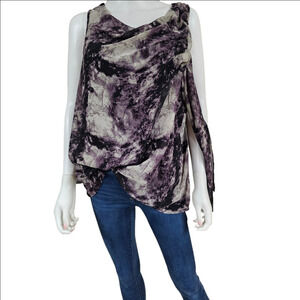 Simply Vera By Vera Wang Sleeveless Drape Asymmetrical Top Size PXL